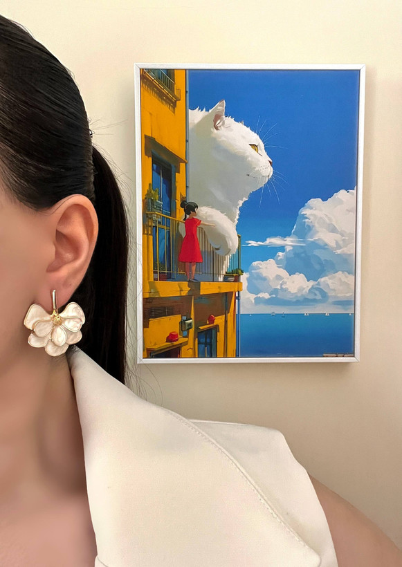 گوشواره های مینیمال مرواریدی میناکاری ضد حساسیت میخ نقره 022