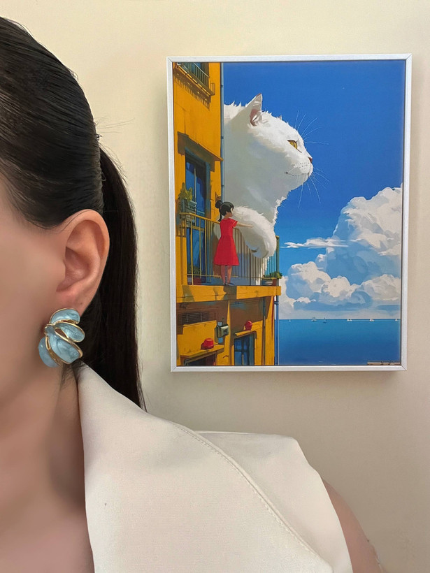 گوشواره های مینیمال مرواریدی میناکاری ضد حساسیت میخ نقره 023
